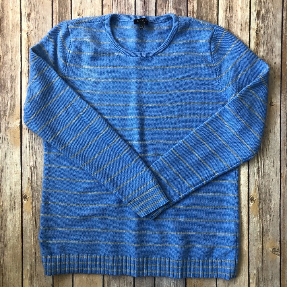 Talbots Striped Crew Neck Sweater Large